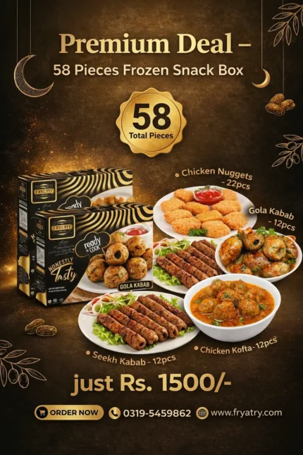 premium deal 58 pieces frozen snack box